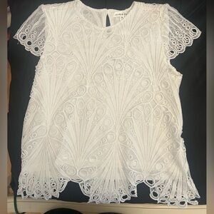 Elegant White Lace Women's Top